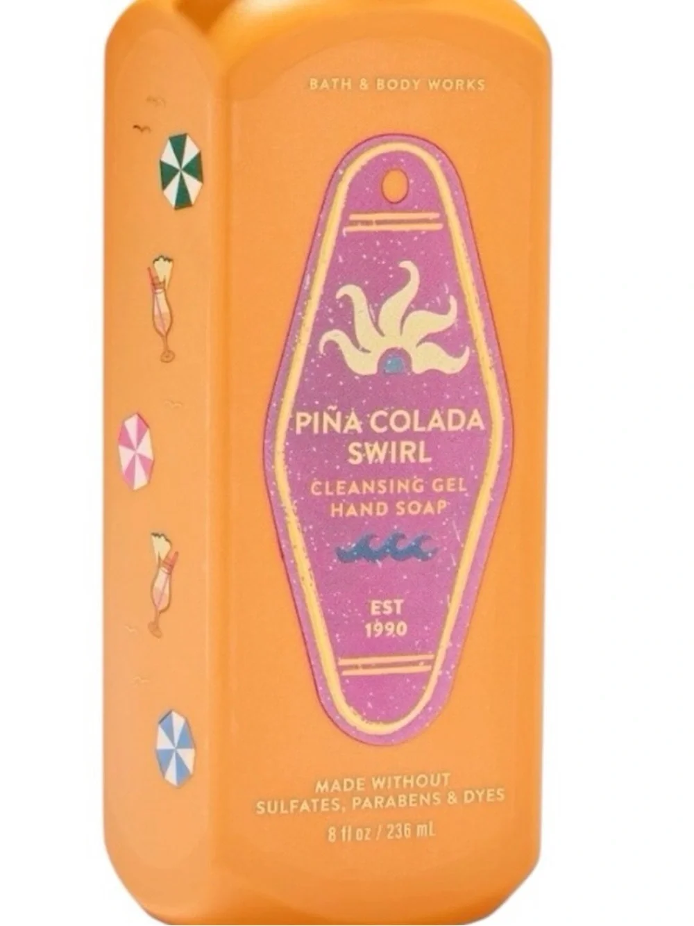 4X Bath & Body Works PINA COLADA SWIRL 8 fl oz Cleansing Gel Hand Soap Set